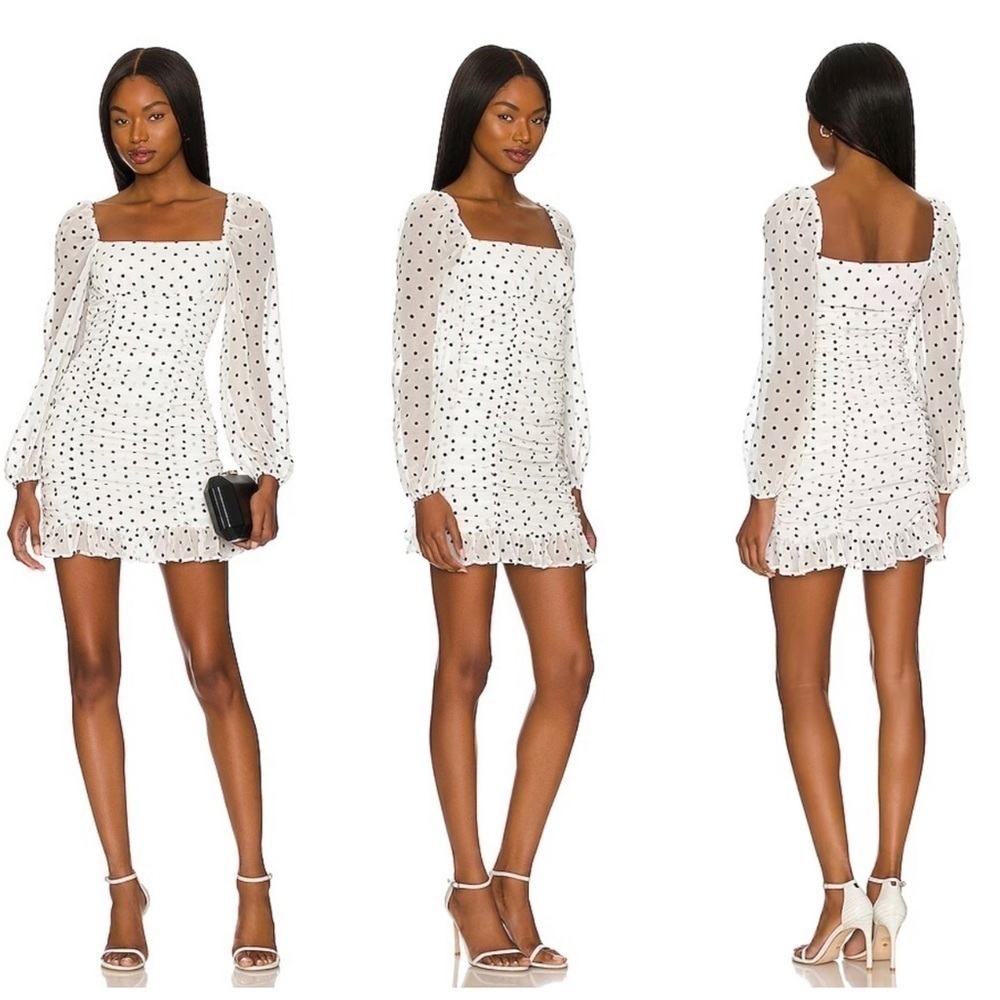 Lovers and Friends Arielle Mini Dress in Black and White Polka Dot Size XS